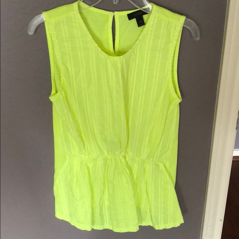 J Crew Neon Peplum Top